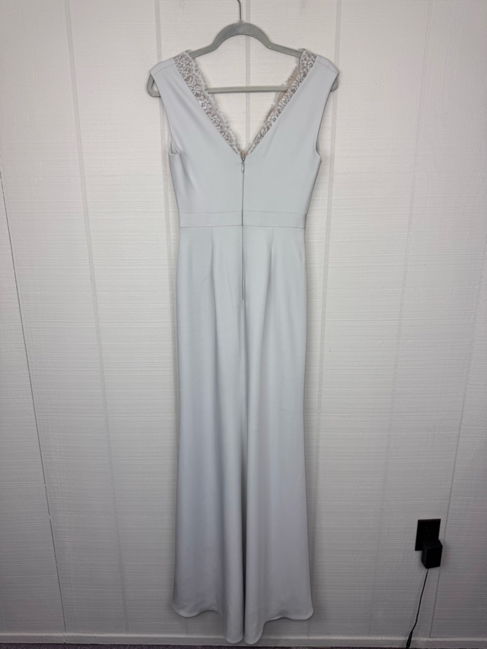 NWT BCBGMAXAZRIA Alyza Blue Formal Evening Dress Lace V-neck Surplice Waist - Picture 4 of 9